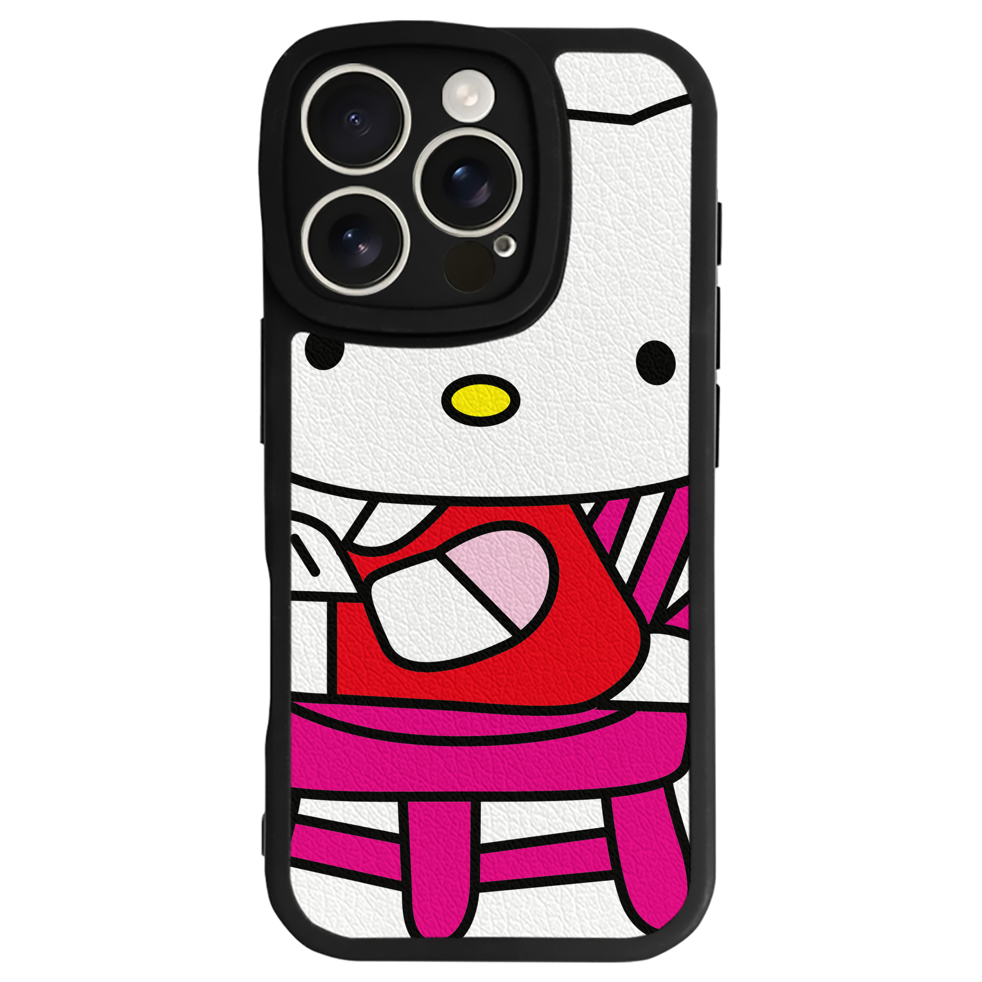 （画像用） Hello Kitty ハローキティ 【iPhone 16シリーズ対応】シリコンスマホケース（レザー調） 材質：シリコン